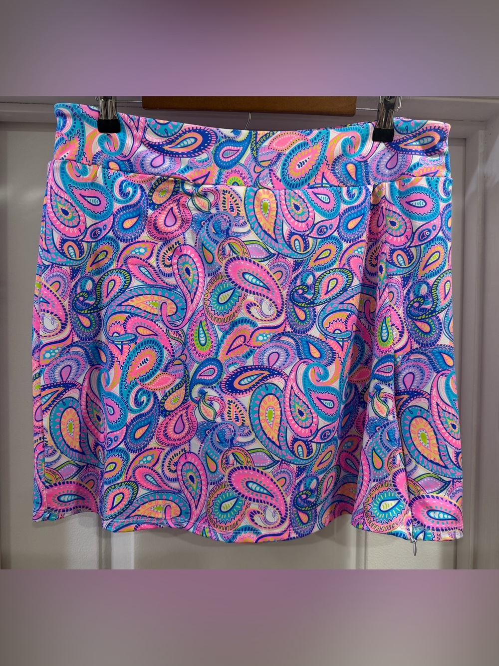 Lulu-B Bright Paisley Skort Skirt Size Large